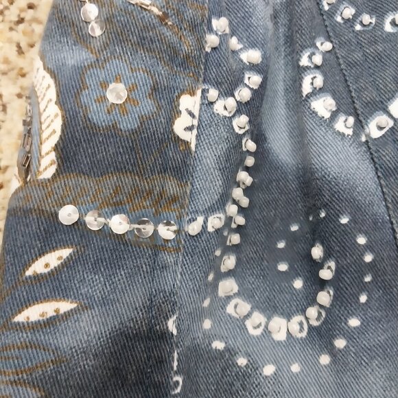 3484 Size 12 Bandolino Upcycled Bell-Bottom Jeans. - Picture 4 of 7